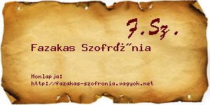 Fazakas Szofrónia névjegykártya